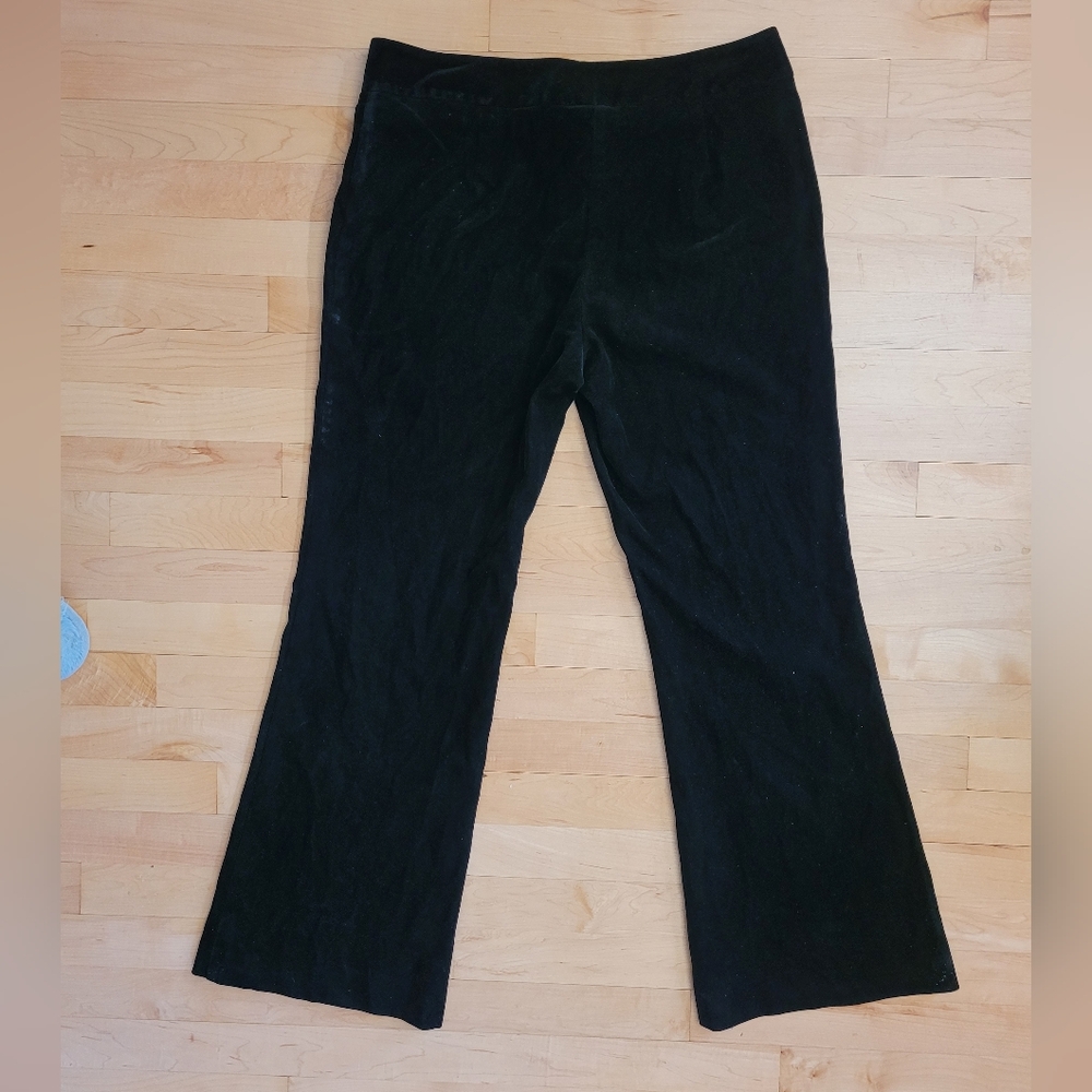 Women's Black Studio 1940 Straight Wide Leg Dress Pants Size 12 Petite